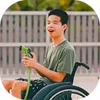 Young man in a wheelchair